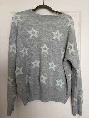 Pinch Light Gray Star-Print Crewneck Sweater